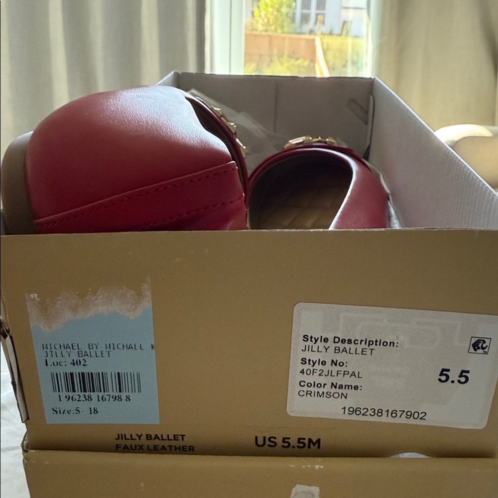Michael Kors Red Jilly Ballet Flats